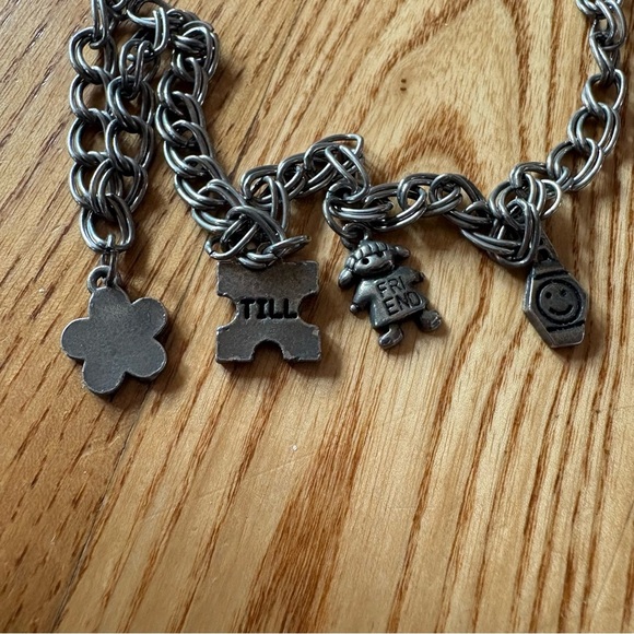 Vintage friendship necklace silver puzzle piece girl a friend till chain clasp - Picture 3 of 10